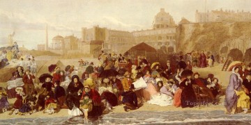  social Lienzo - La vida en la playa Ramsgate Sands escena social victoriana William Powell Frith